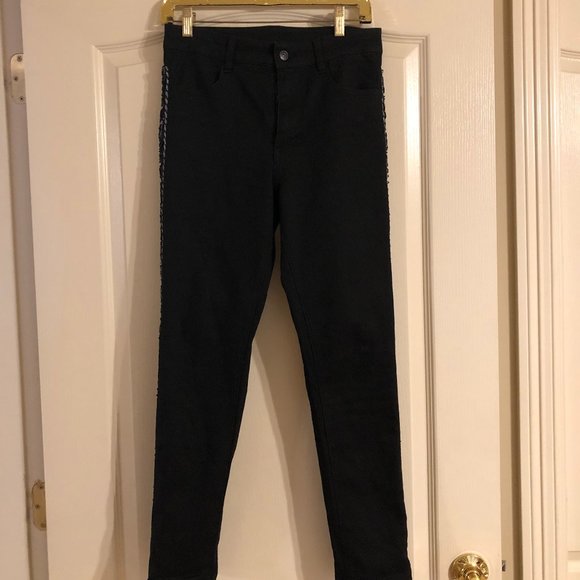 Black Jeans with Silver Embroidery - Picture 6 of 10